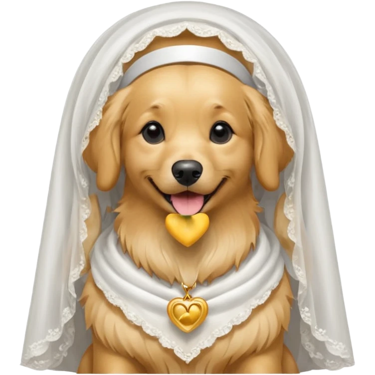 bride dog with white veil emoji