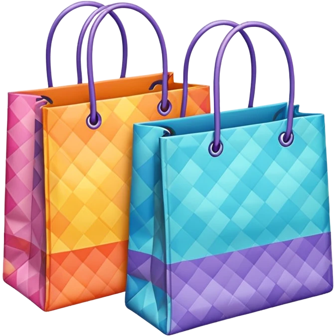 2 aesthetic shopping bag with pattern emoji