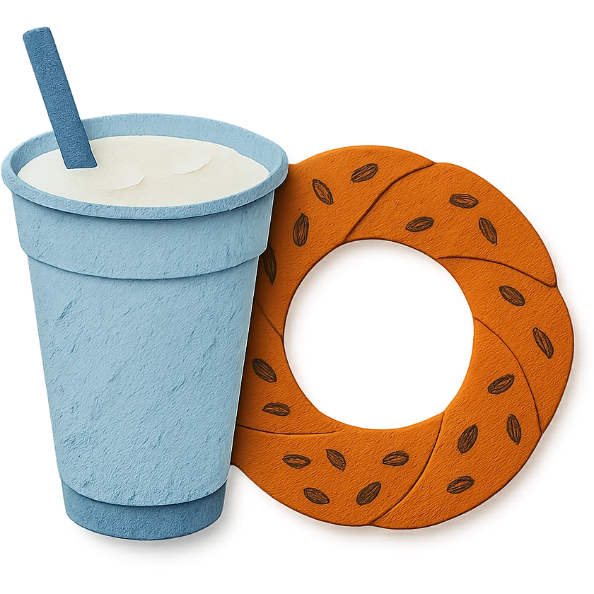 ayran and simit together emoji