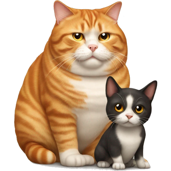 Fat ginger cat with dog emoji