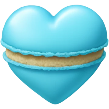 Light blue macaroon in shape of heart  emoji