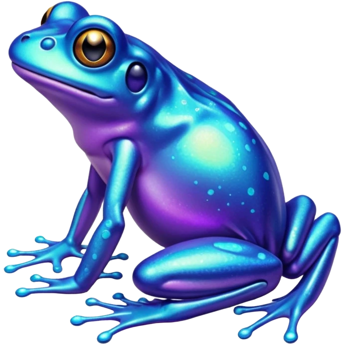 glitter purple and cian frog emoji