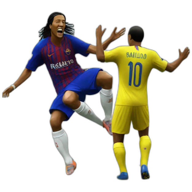 Ronaldinho celebration against zidane emoji