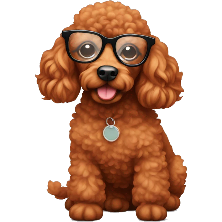 Red poodle with glasses emoji