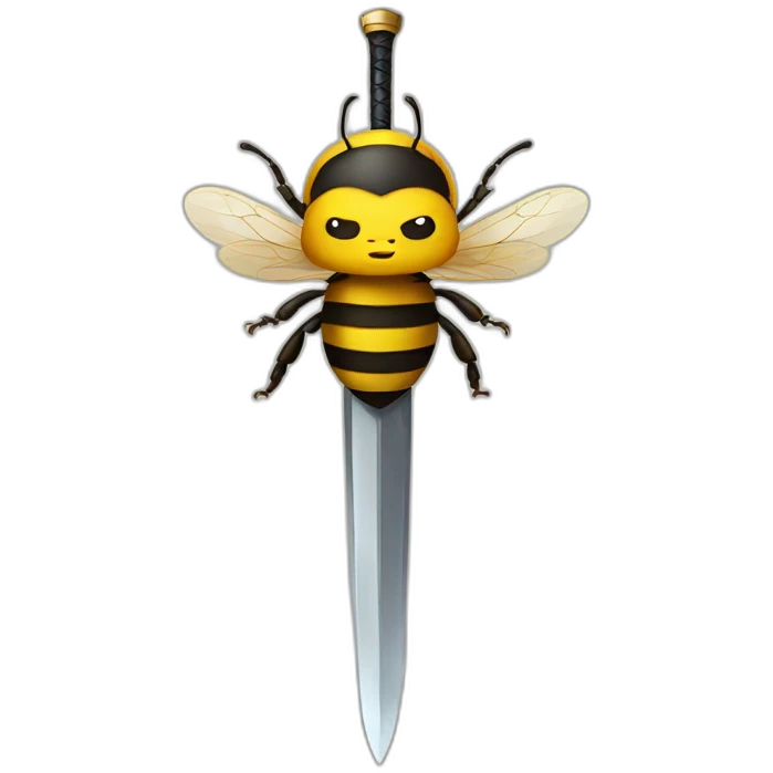 a bee with a massive sword emoji