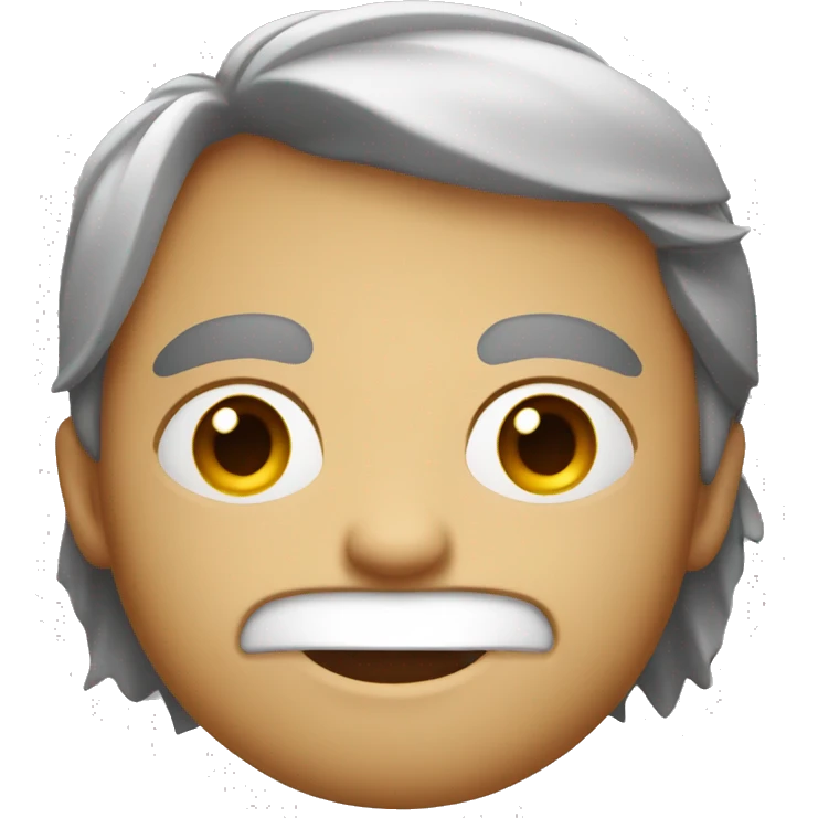 character face with long red hair. He has a black patch over one eye and the other eye is wide open. The character smiles, showing his teeth, and a bead of sweat is visible on his forehead, which may indicate excitement or tension. emoji
