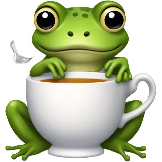 Frog drinking tea emoji