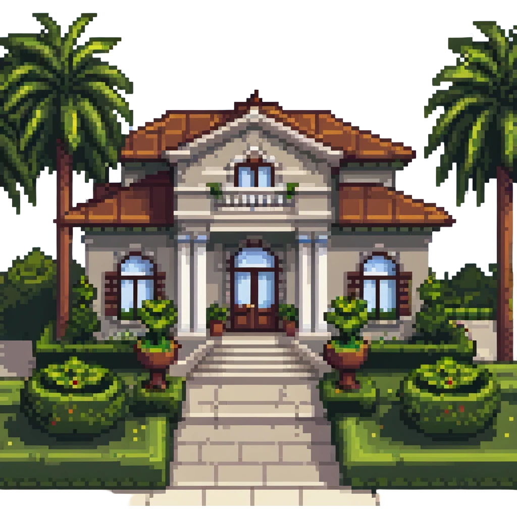 grand villa with detailed landscaping emoji