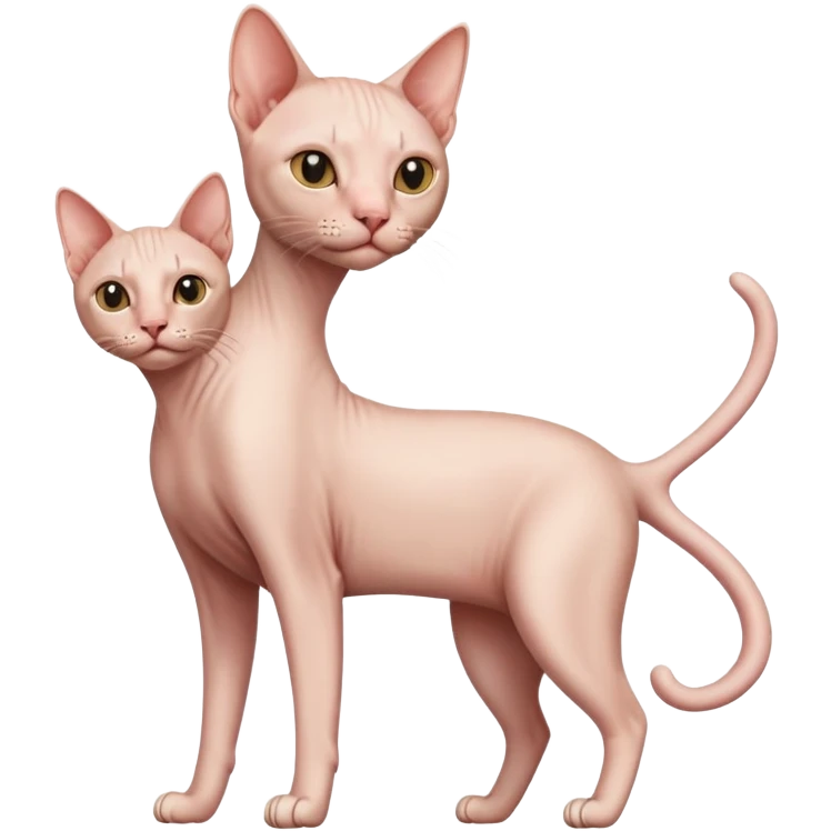 hairless cat full body standing emoji
