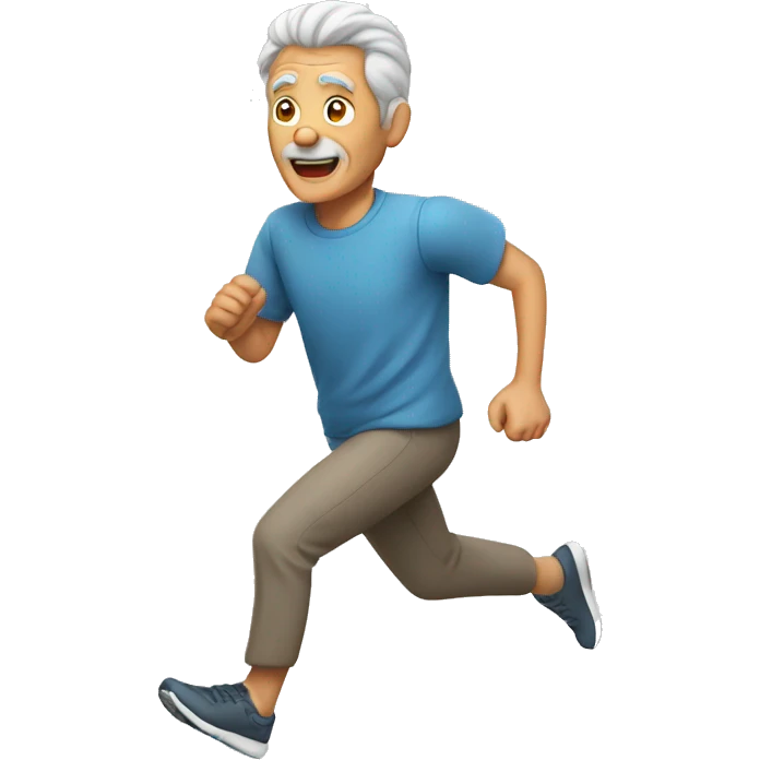 old man running emoji