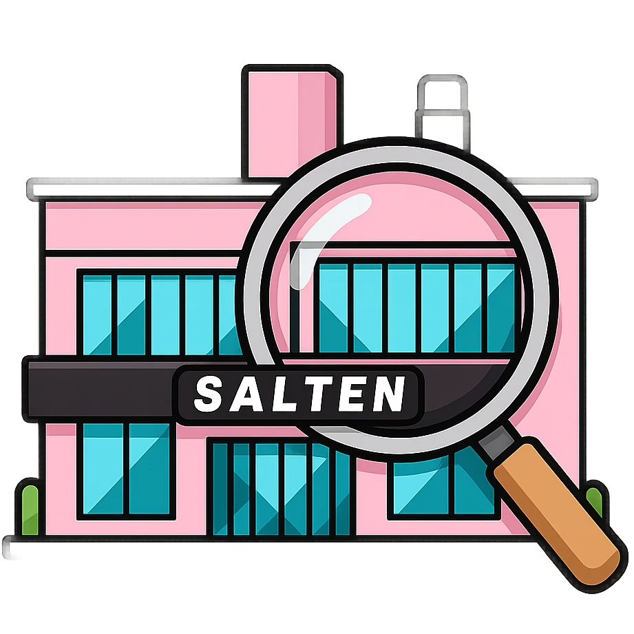 Make it cartoonish stickers: Add a magnifying glass over the partly pink, very stylish beauty salon building emoji