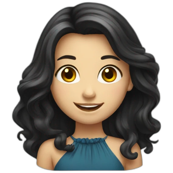 Smiling-elegant-girl-with-dark-long-hair emoji
