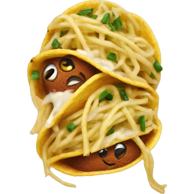 Spaghetti taco emoji