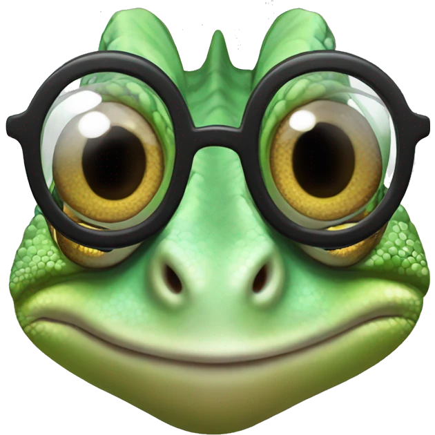 chameleon wearing glasses emoji