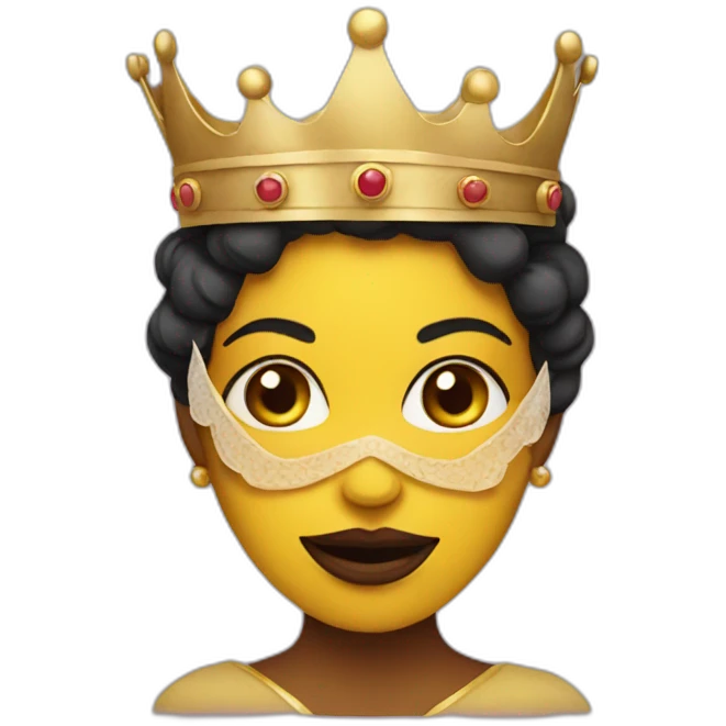 a queen wearing a mask emoji