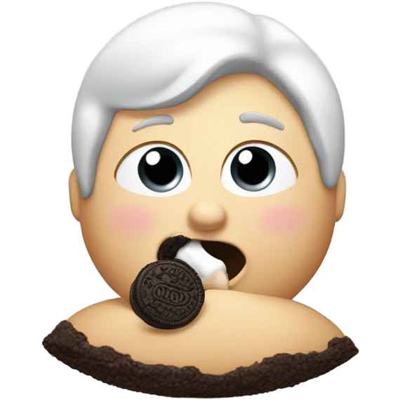 A fat person eating an Oreo emoji