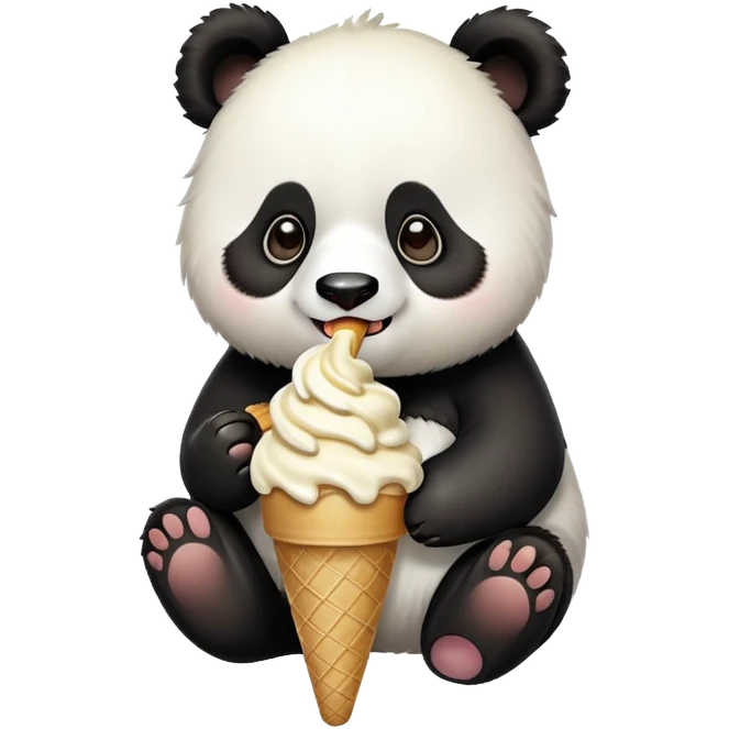 Panda eating ice cream emoji
