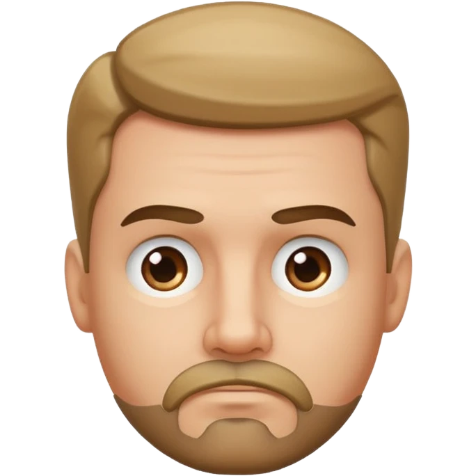 face with a goatee, raised eyebrow, pondering expression, classic emoji style emoji
