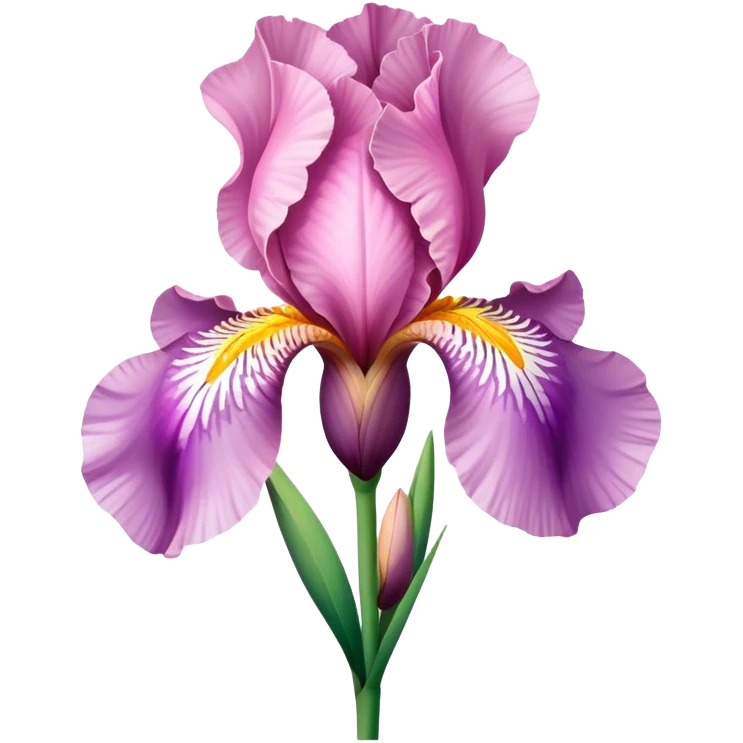 single Pink Iris, straight stem emoji