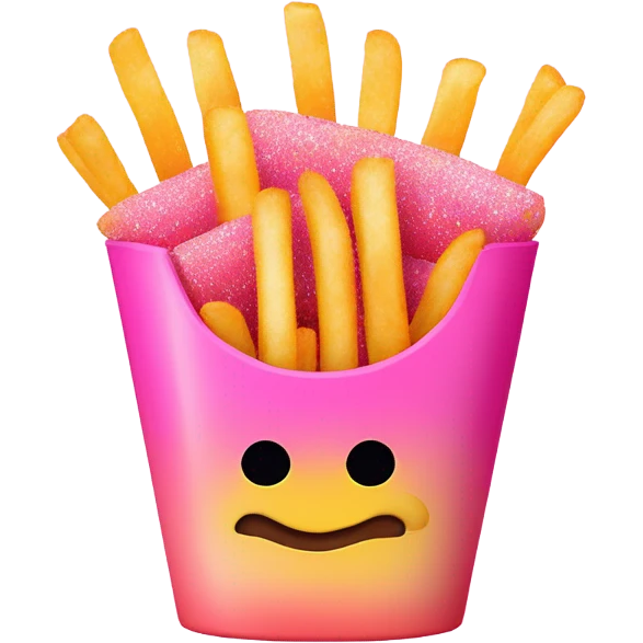 Pink ombre McDonald’s fries with glitter  emoji