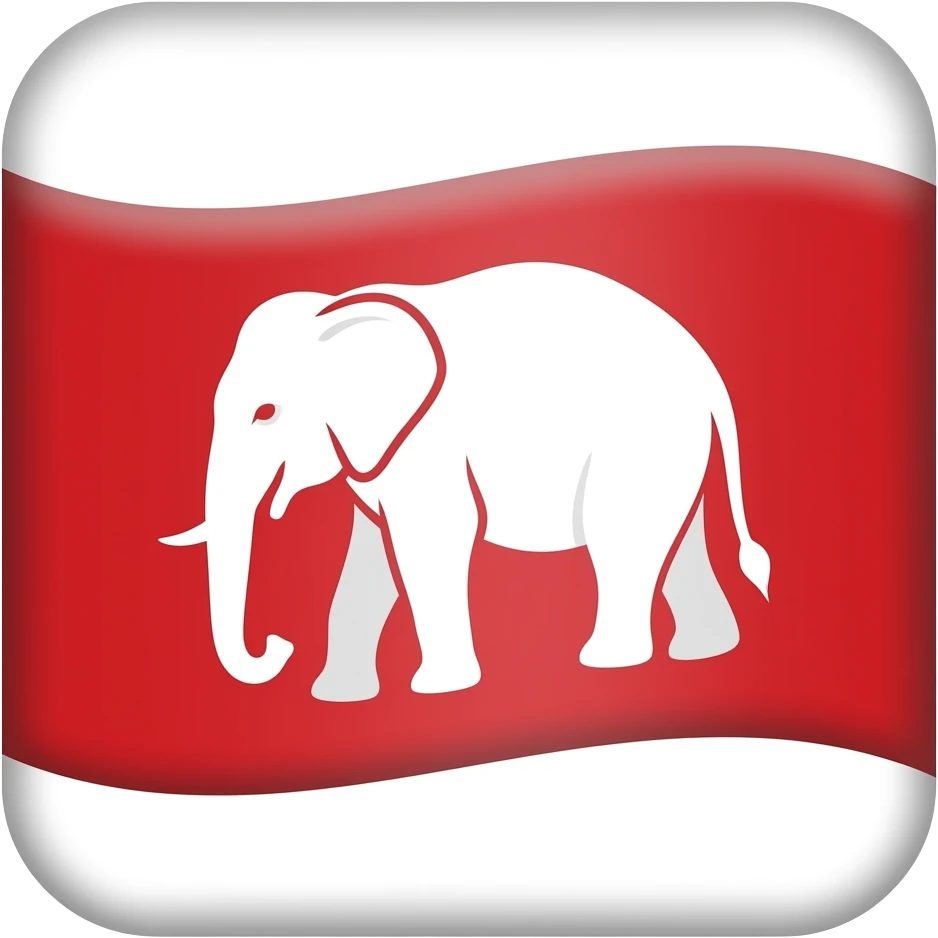 Je veux le drapeau du Siam (un fond rouge avec un éléphant) en entier tu me garde tout du drapeau que 2 couleur le rouge pour le fond et en blanc l’éléphanT ENLÈVE PAS LE FONDDD emoji