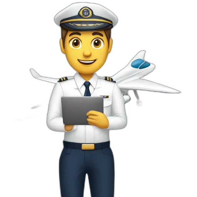 half IT specialist half airline pilot with laptop in hands emoji