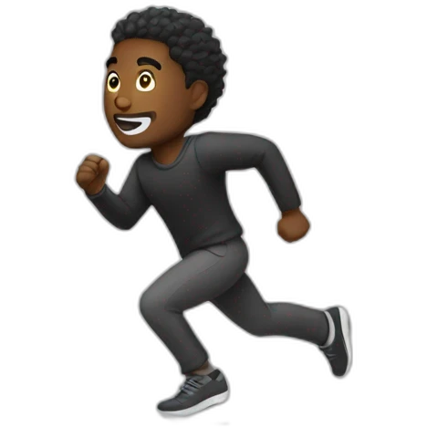 black man run with armed emoji