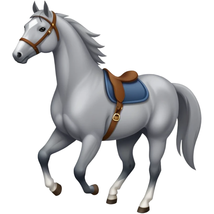 A gray quarter horse emoji