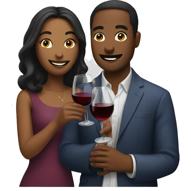 man and woman drinking wine emoji
