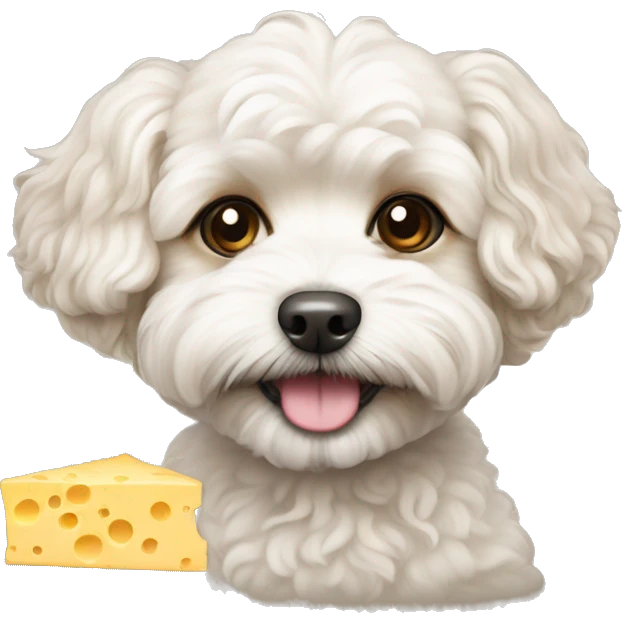 maltipoo dog with cheese  emoji