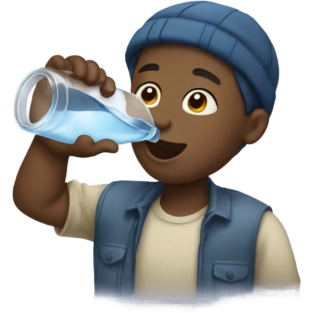 Boy drinking water emoji