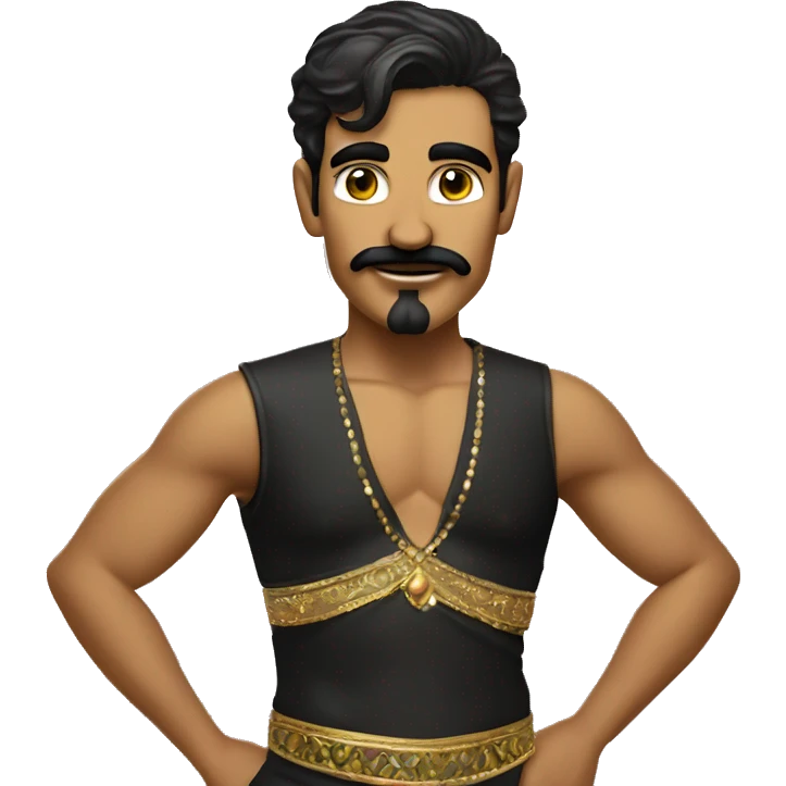 man Belly dancer moustach emoji