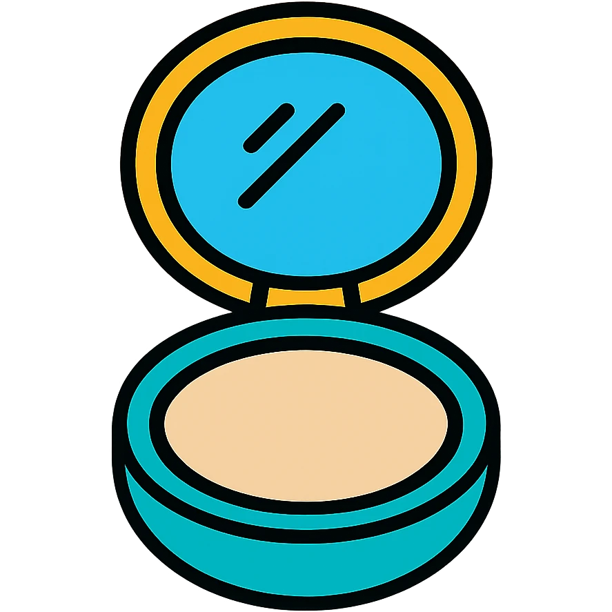 Foundation compact with mirror emoji