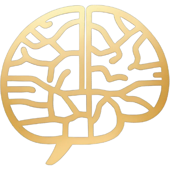 Psychology icon gold with thinner lines emoji