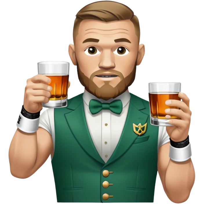 Conor mcreggor in ufc gloves with whiskey emoji