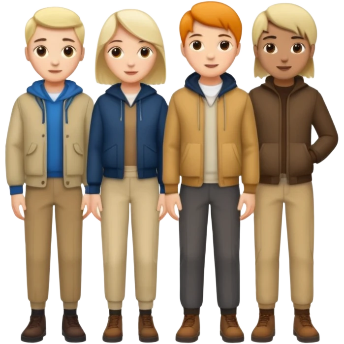 Make 7 people that are all white emoji