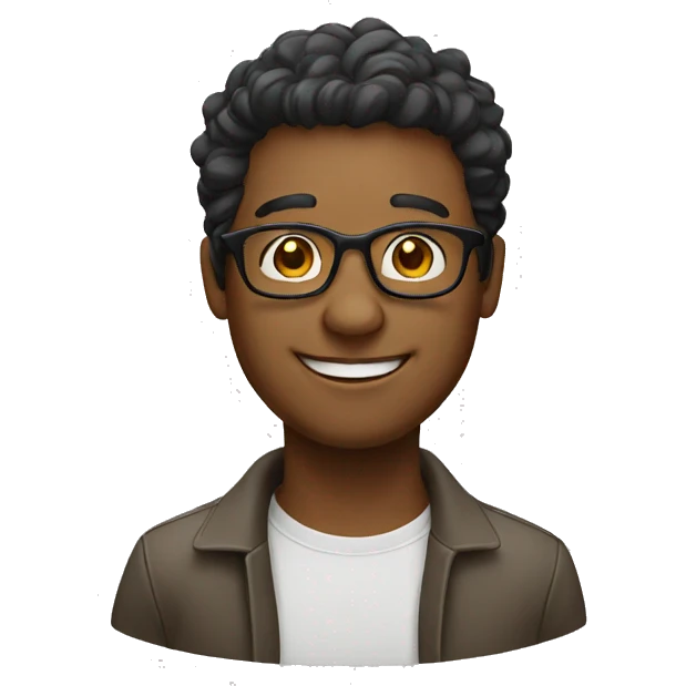 happy guy wearing glasses emoji