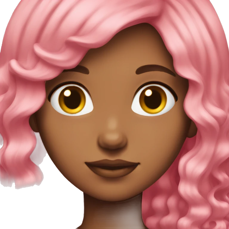 Pink hair wavy hair girl emoji