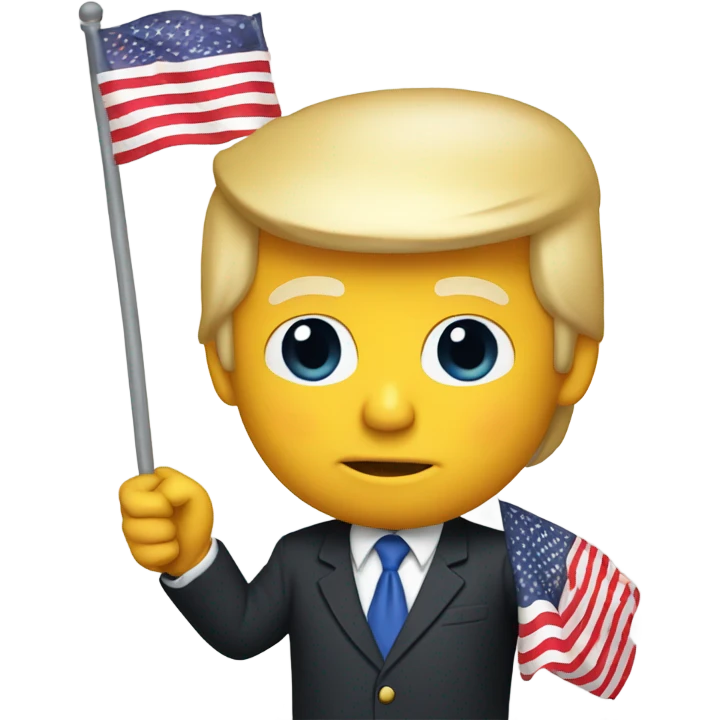 Donald trump with an American flag emoji