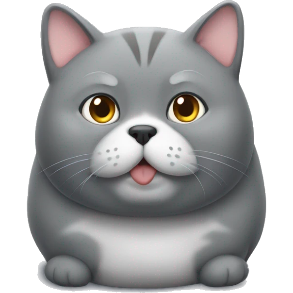 chubby gray cat dog with a belly emoji