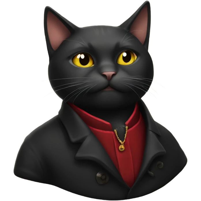 Black cat with a smoking jacket and a pipe emoji