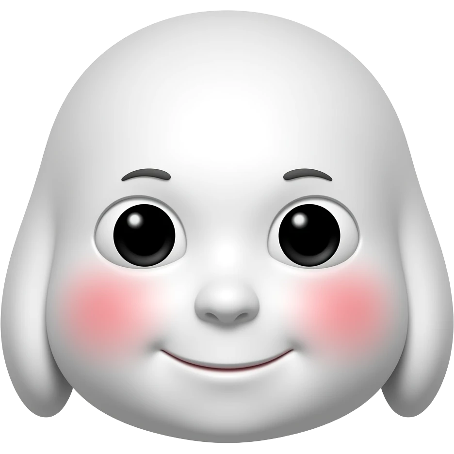 흰색얼굴의 붉은색 홍조를 하고 있는 이모티콘 emoji