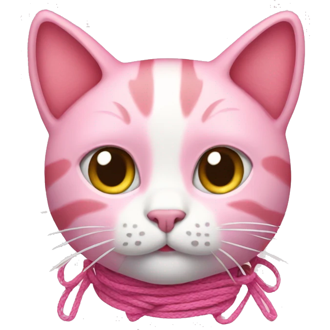 pink cat with laces emoji