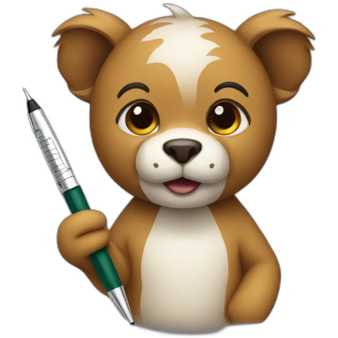 animal holding a pen emoji