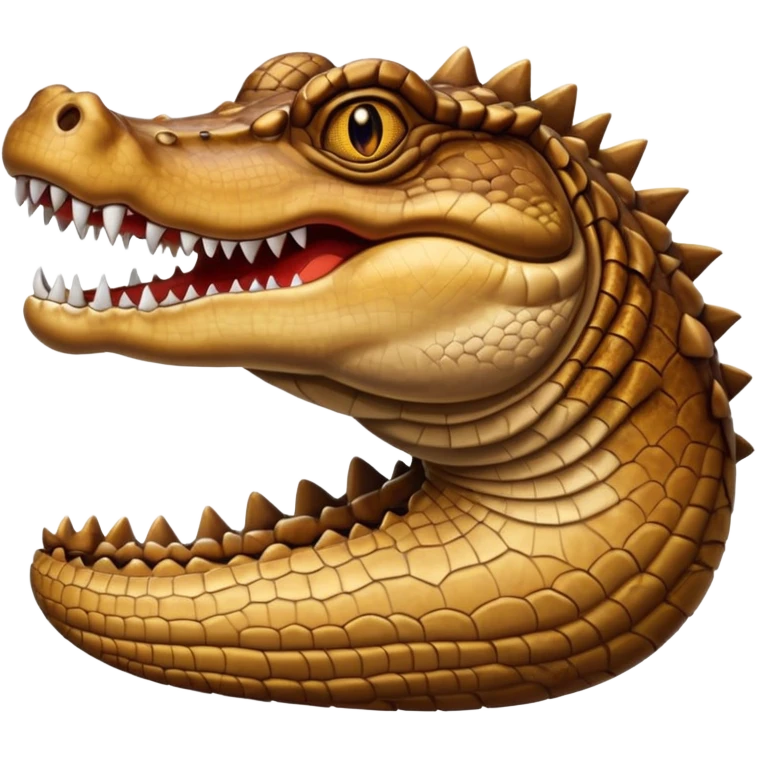 Cocodrilo café viendo hacia enfrente emoji