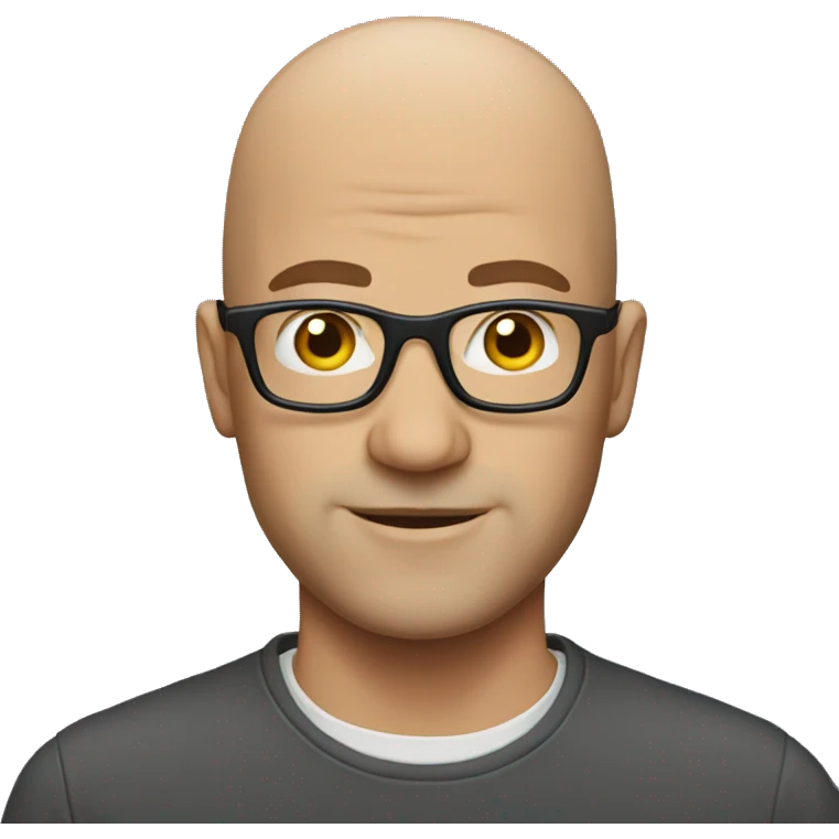 Bald man with glasses emoji