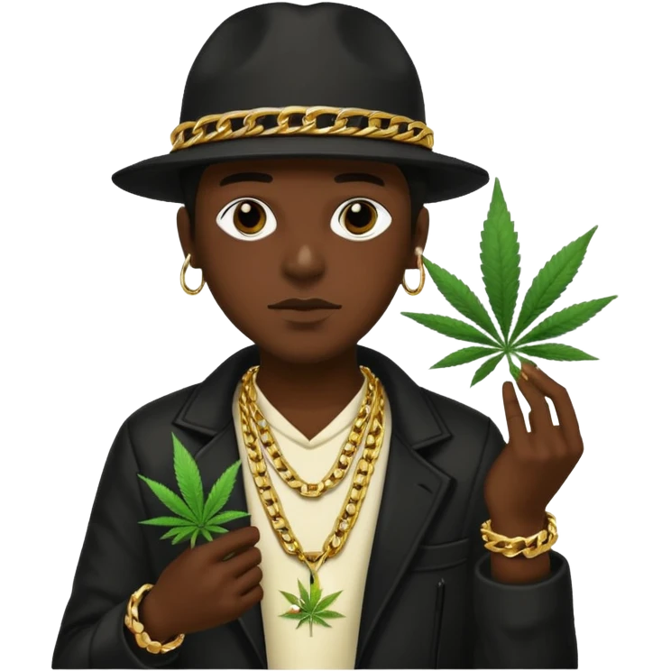 dealer from gang with cannabis on hand styler gangster emoji