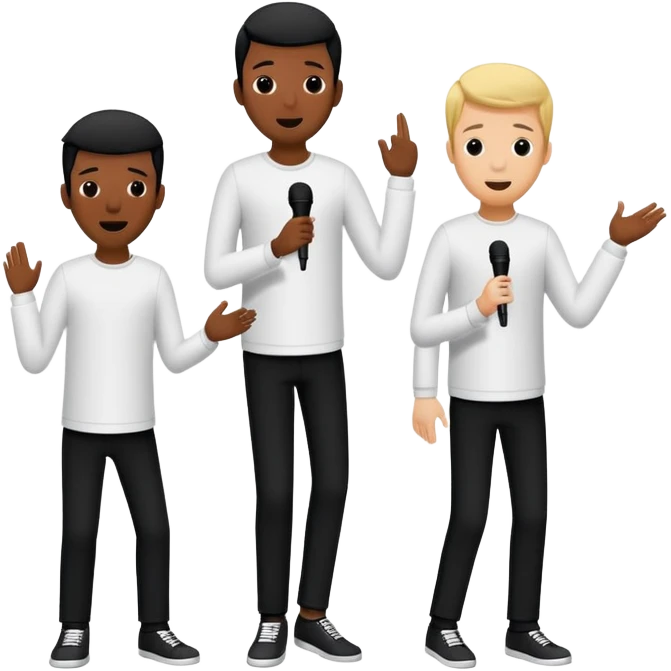 Five silhouettes of singing guys for 'I Want It That Way' by Backstreet Boys emoji