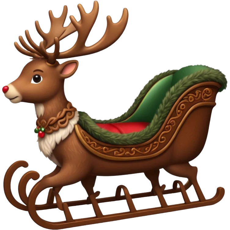 cute reindeer and sleigh emoji