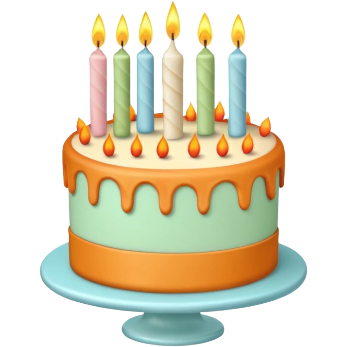 Fall themed pastel birthday cake with candles  emoji